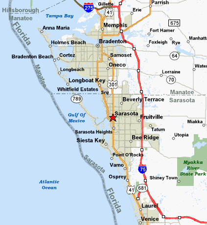 Map Of Sarasota And Surrounding Area Sarasota Real Estate, Map Of The Sarasota Area